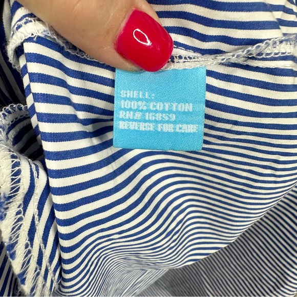 J. McLaughlin Millbury Shirt Dress Tie Belt Blue White Striped Small - Picture 12 of 16